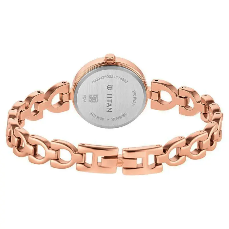 Titan Lagan Brown Dial Dial Rose Gold Ladies Watch- 2601WM04